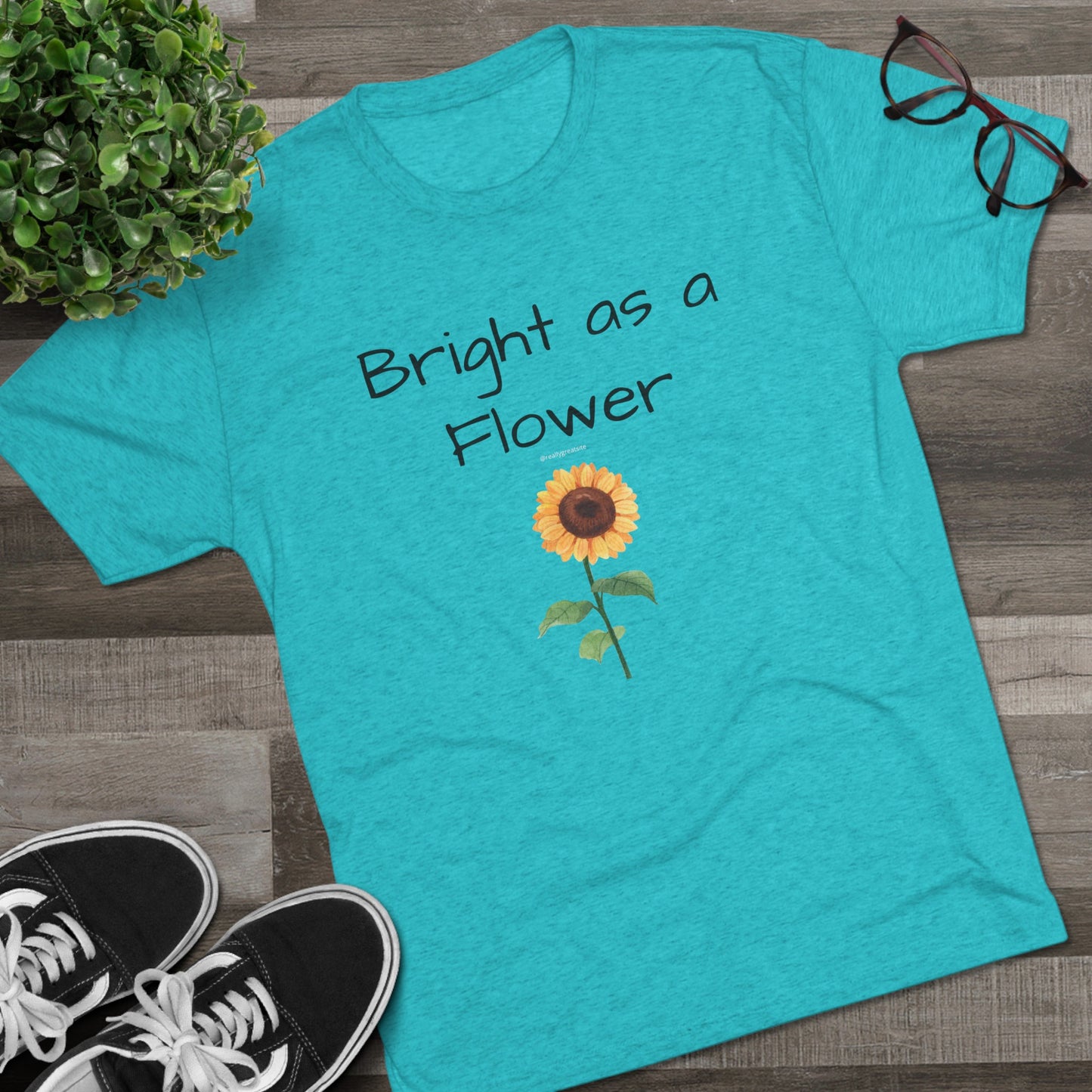 Bright as Flower Sunflower Unisex Tri-Blend Crew Tee