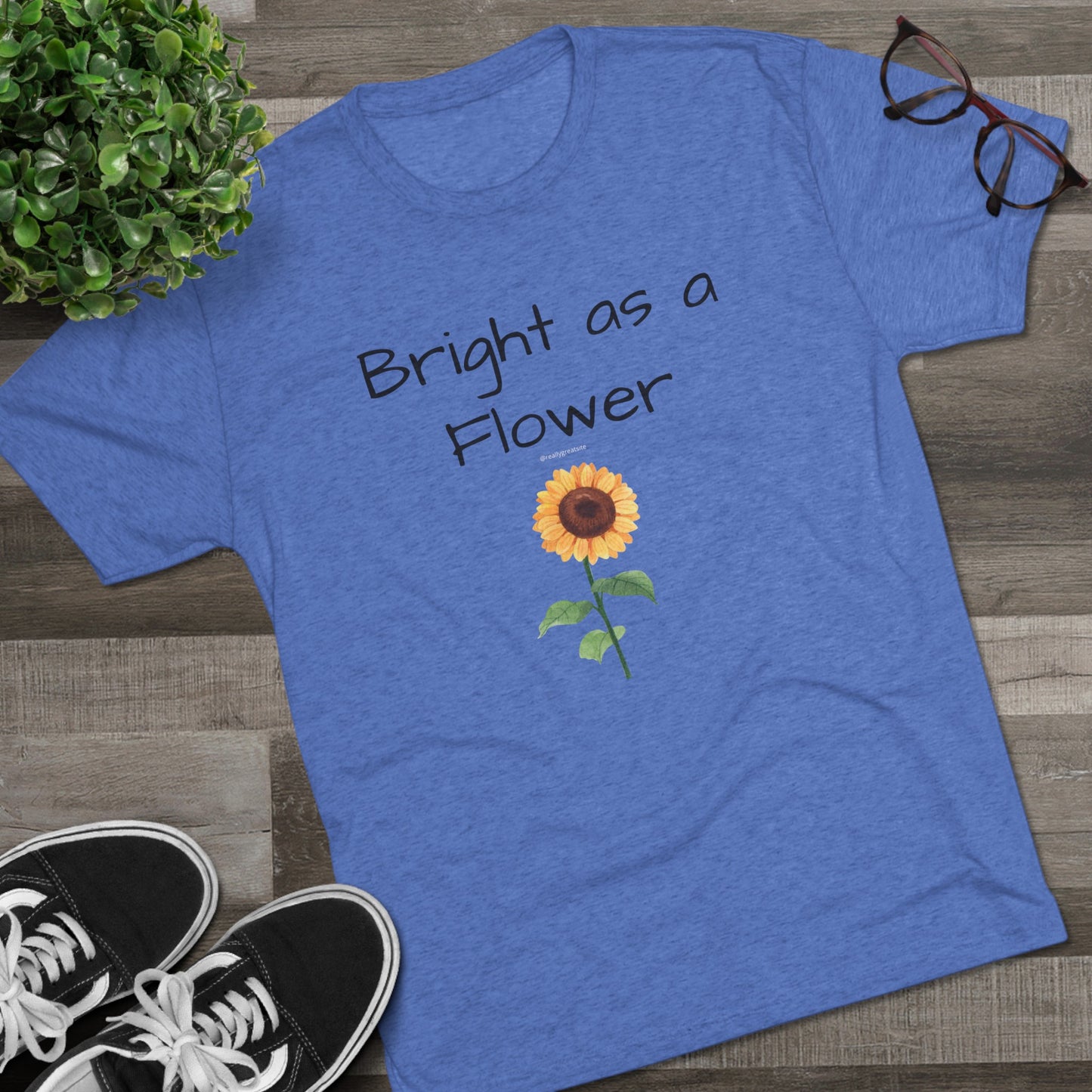 Bright as Flower Sunflower Unisex Tri-Blend Crew Tee