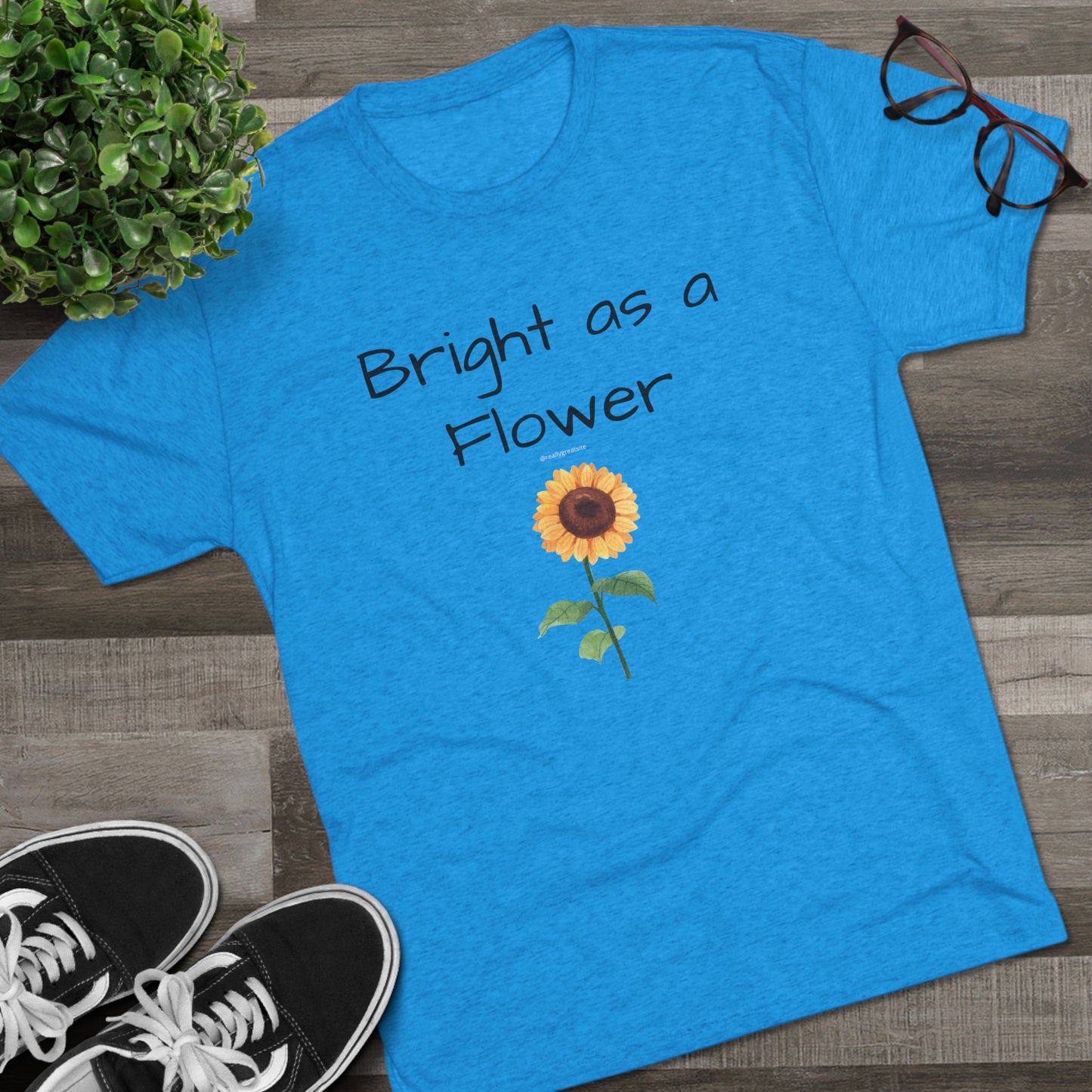 Bright as Flower Sunflower Unisex Tri-Blend Crew Tee
