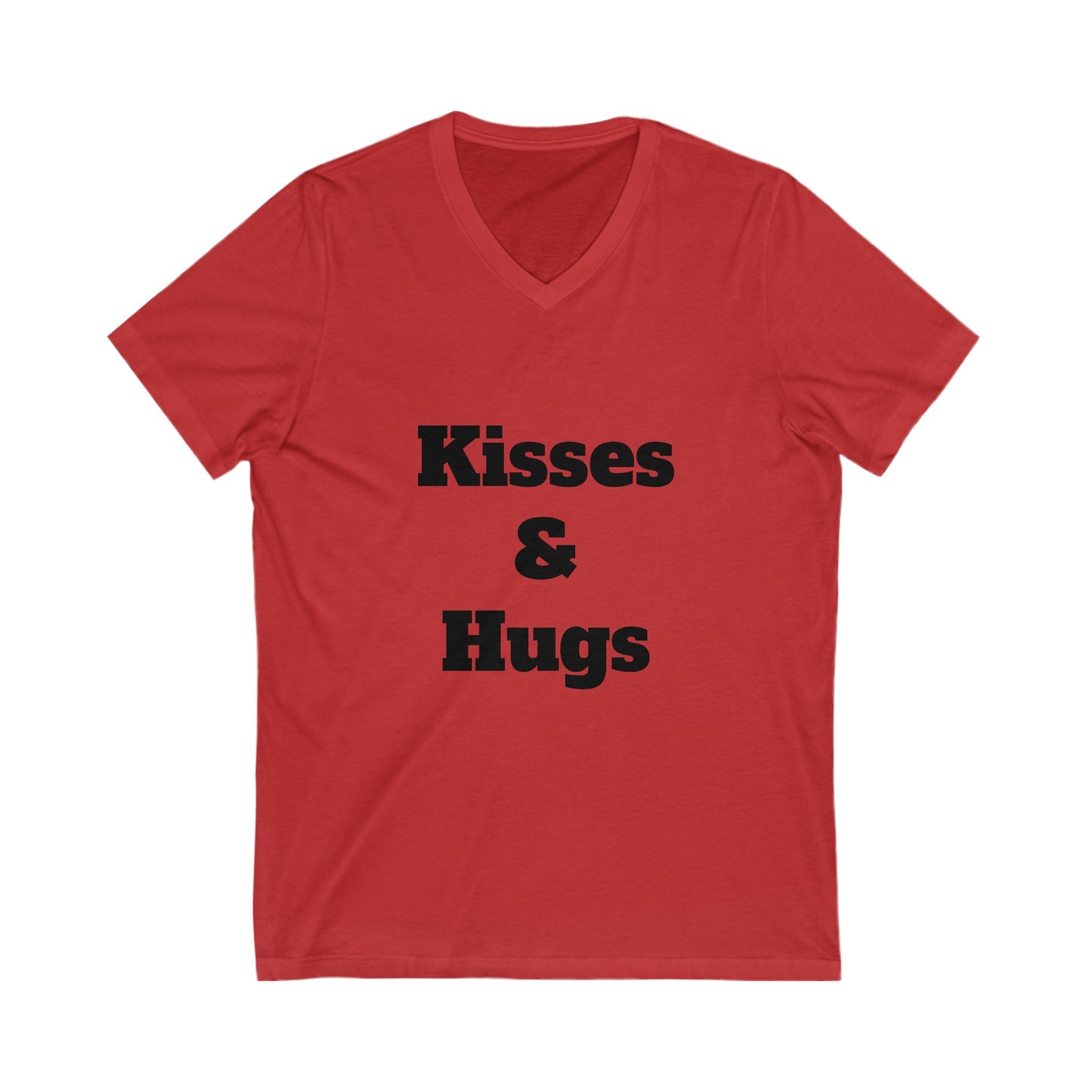 Kisses and Hugs Unisex Jersey Short Sleeve V-Neck Tee