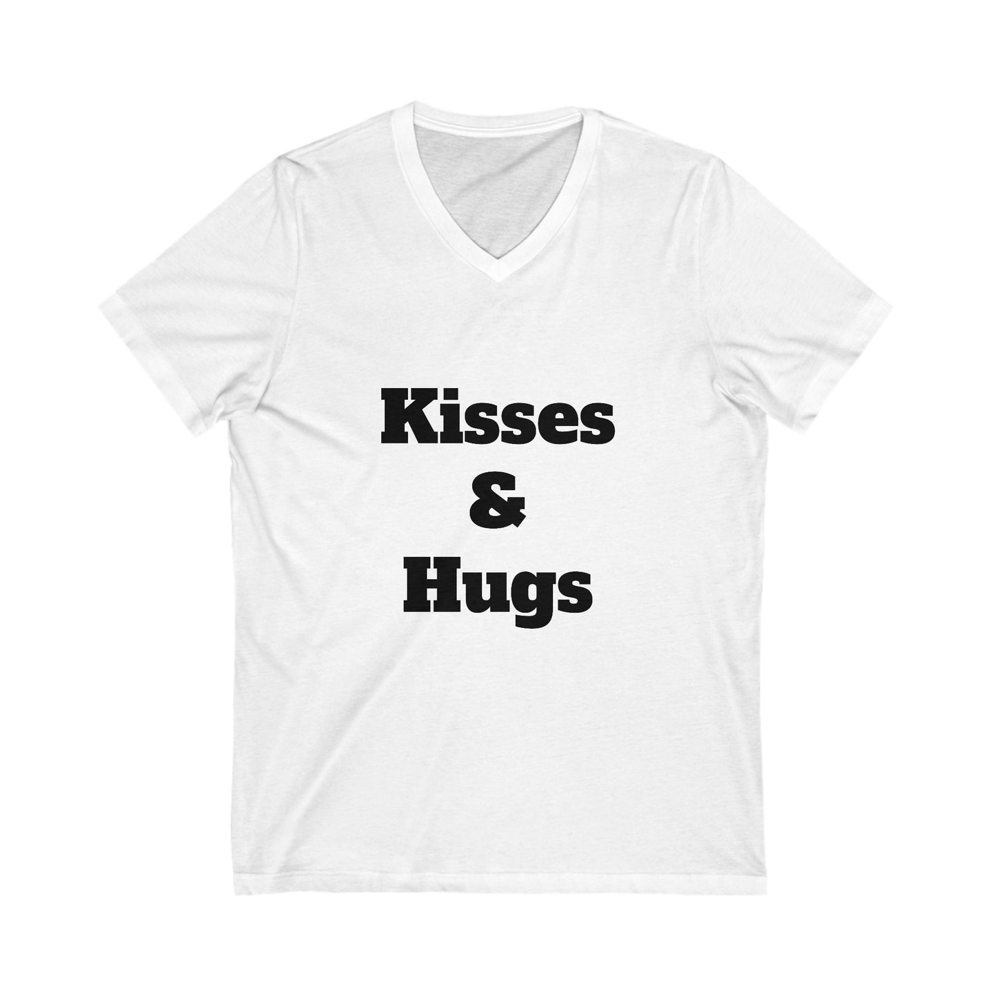 Kisses and Hugs Unisex Jersey Short Sleeve V-Neck Tee