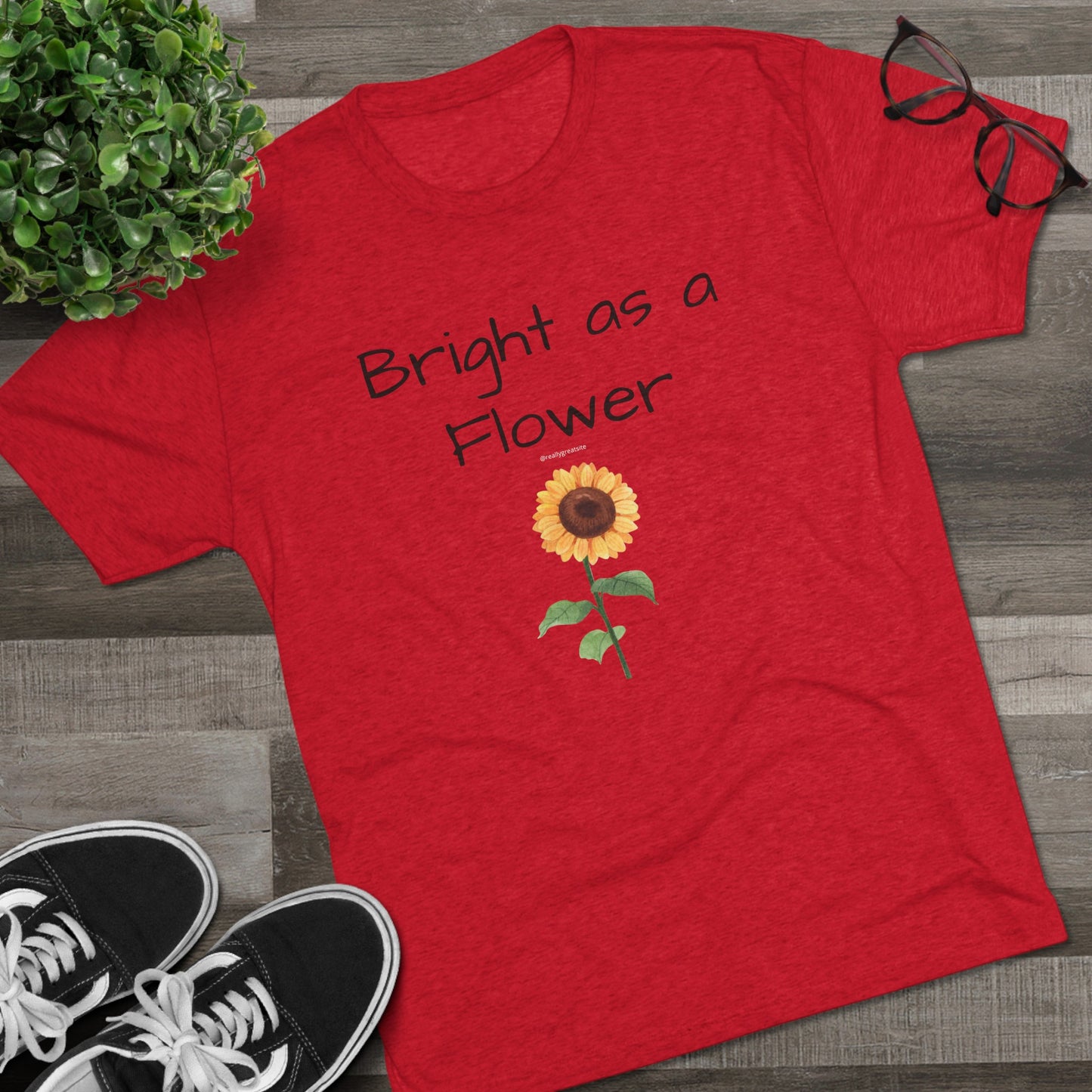Bright as Flower Sunflower Unisex Tri-Blend Crew Tee