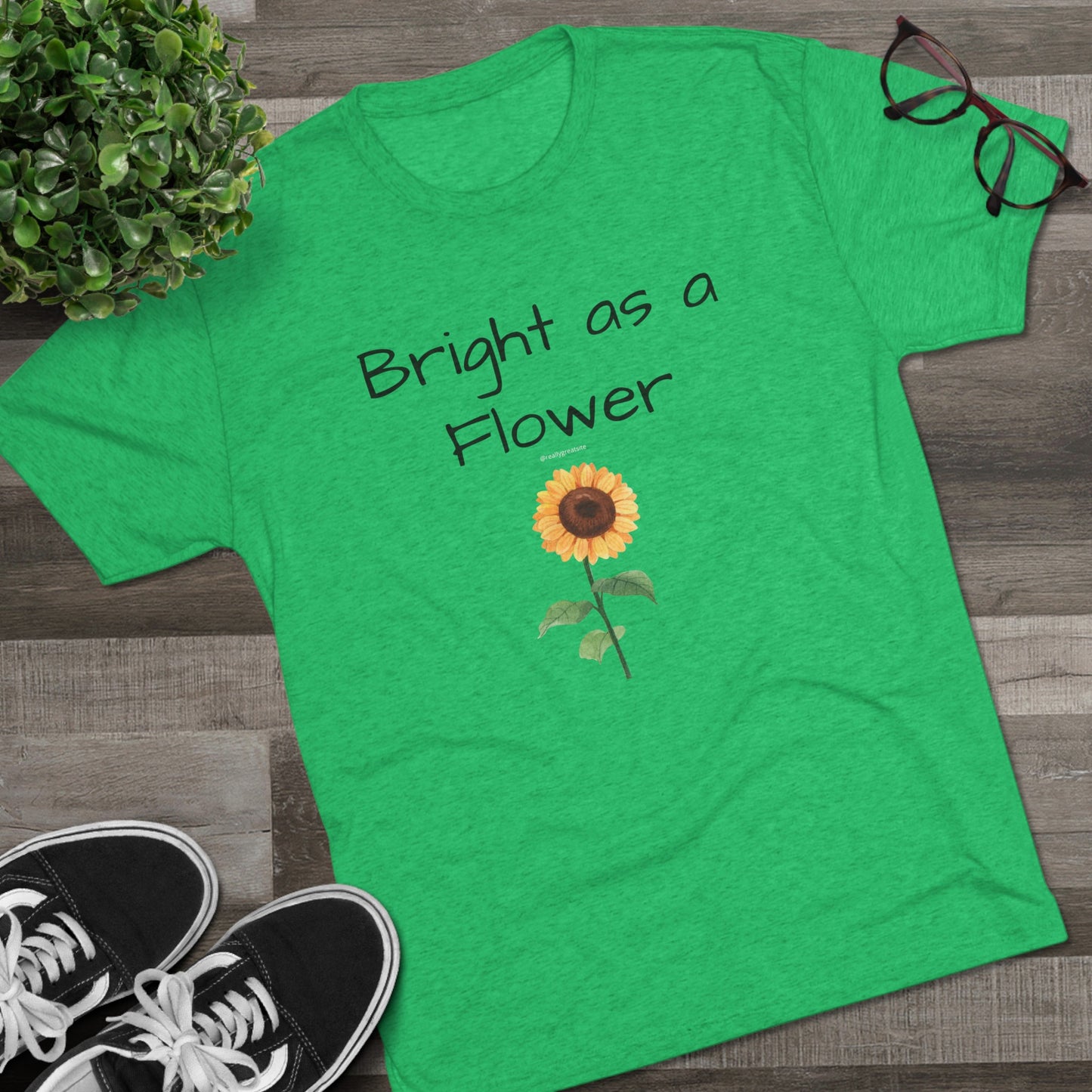 Bright as Flower Sunflower Unisex Tri-Blend Crew Tee